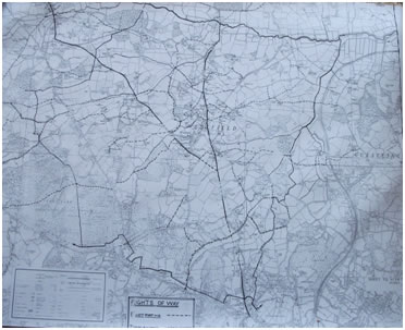 1961 Ordance Survey Map showing footpaths